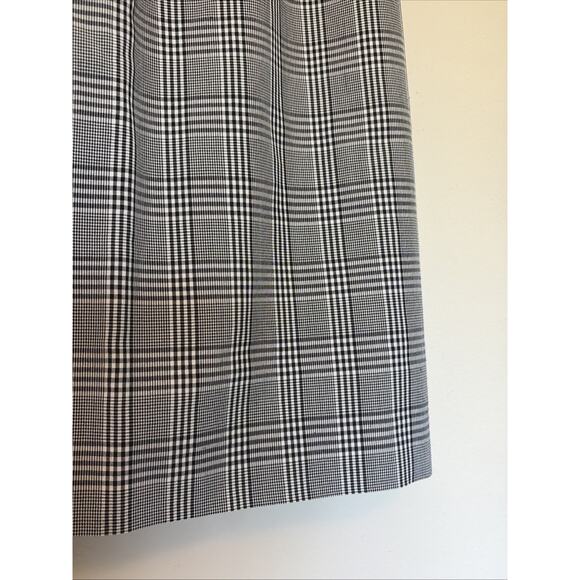 Vintage VTG Talbots Pure Silk Black Plaid Check Pencil Skirt Womens 4 Office - Picture 2 of 8